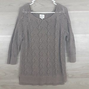 St. John's Bay Brown 3/4 Sleeve Sweater Large